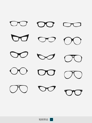 各種卡通眼鏡畫筆矢量圖免費(fèi)下載_abr格式_編號34812849